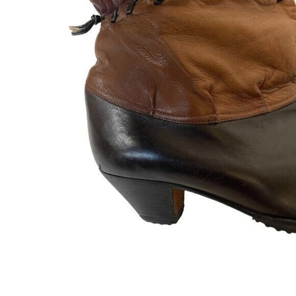 Vintage ADRIANO FOSI Italy Leather Boots Slouchy Patchwork Women’s Size 6 - Picture 6 of 12